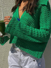 Cardigan à manches longues et revers boutonnés pour femme